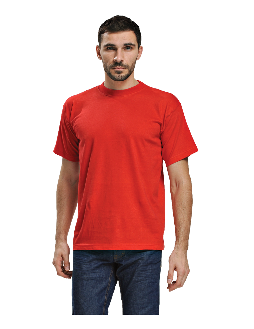 Мужчина в красной футболке
